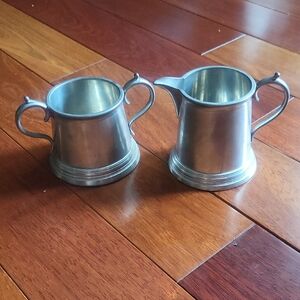 Sheffield England Wentworth Elegant Silver Creamer Sugar Set Vintage Collectible